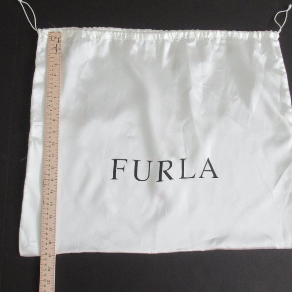FURLA 19"X 23" Large Fabric Dust Bag w/ Logo NWOT White Satin Fabric Drawstring - Picture 3 of 6